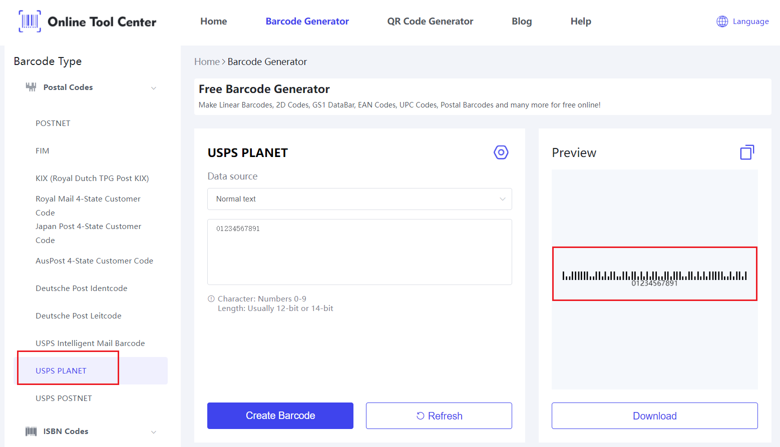 USPS PLANET Barcode generator.png