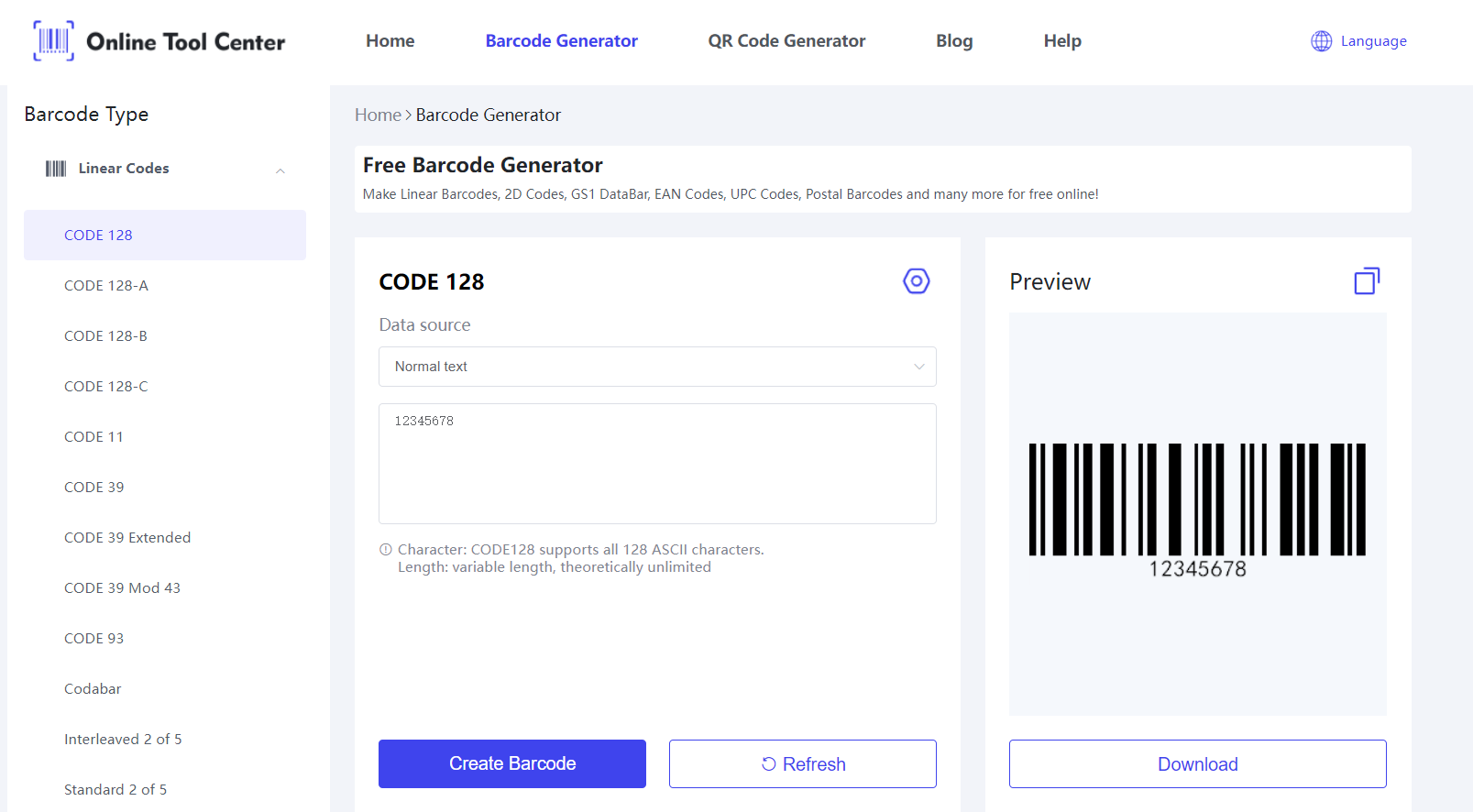 Code 128 Barcode generator.png