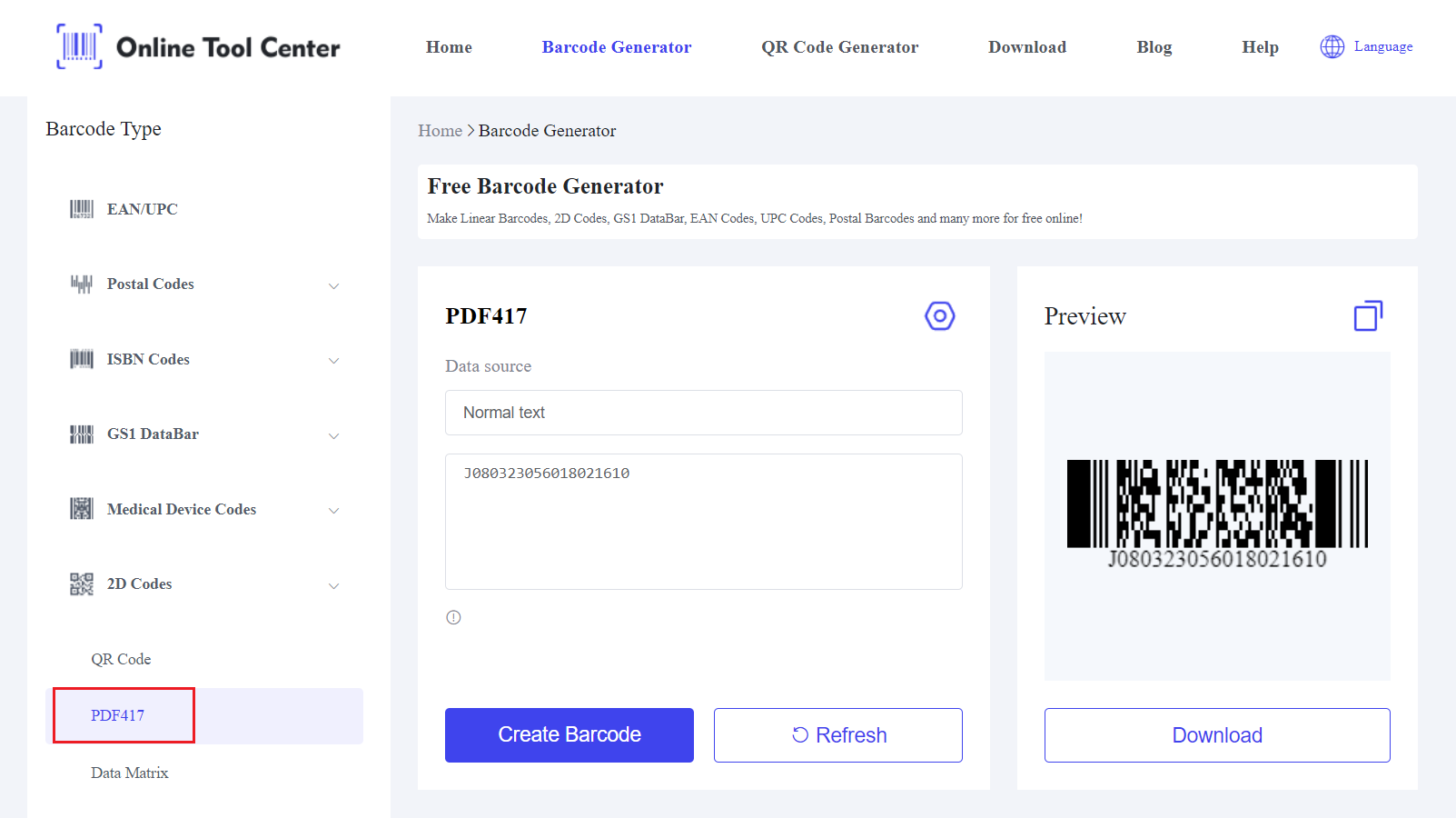 PDFF 417 Barcode generator.png