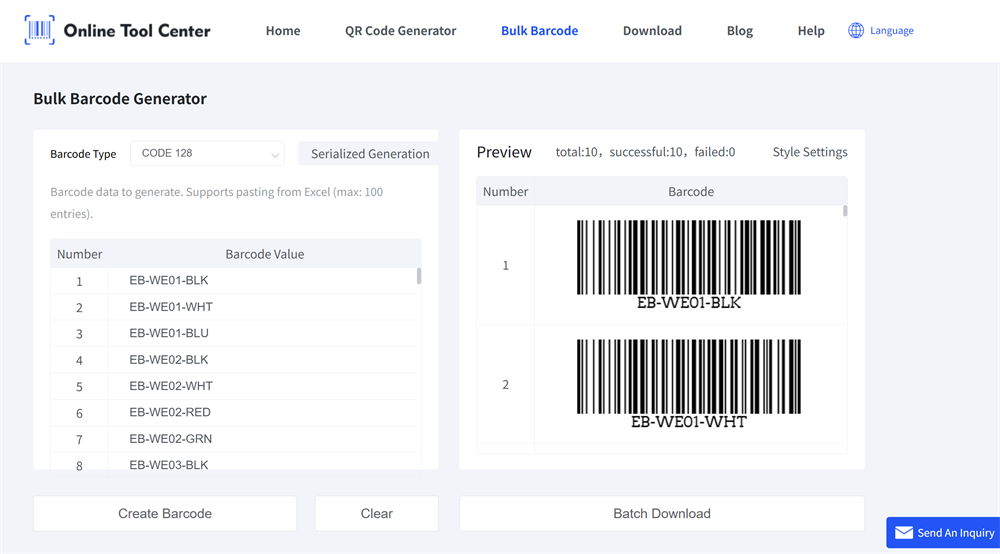 bulk barcode generator Bulk Barcode Generator