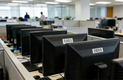 barcodes on asset tags Barcodes auf Asset Tags