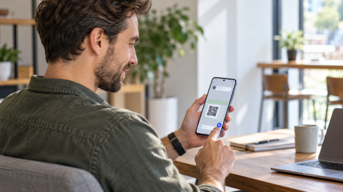 Senden Sie einen QR-Code per Text auf Android