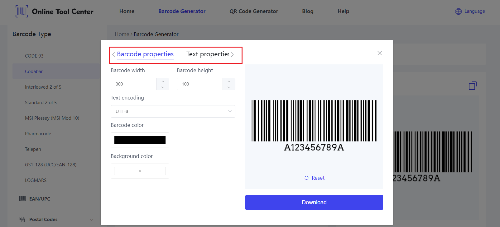 Passen Sie den Codabar Barcode.png an