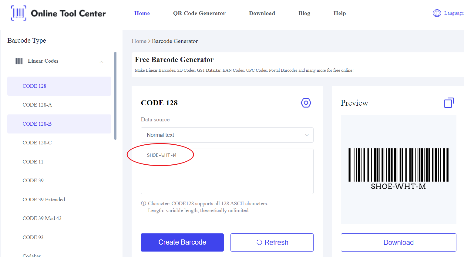 Code 128 Barcode generator.png