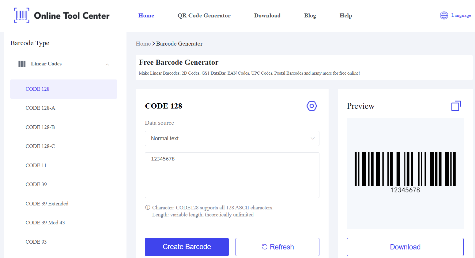 kostenloser Online Barcode Generator