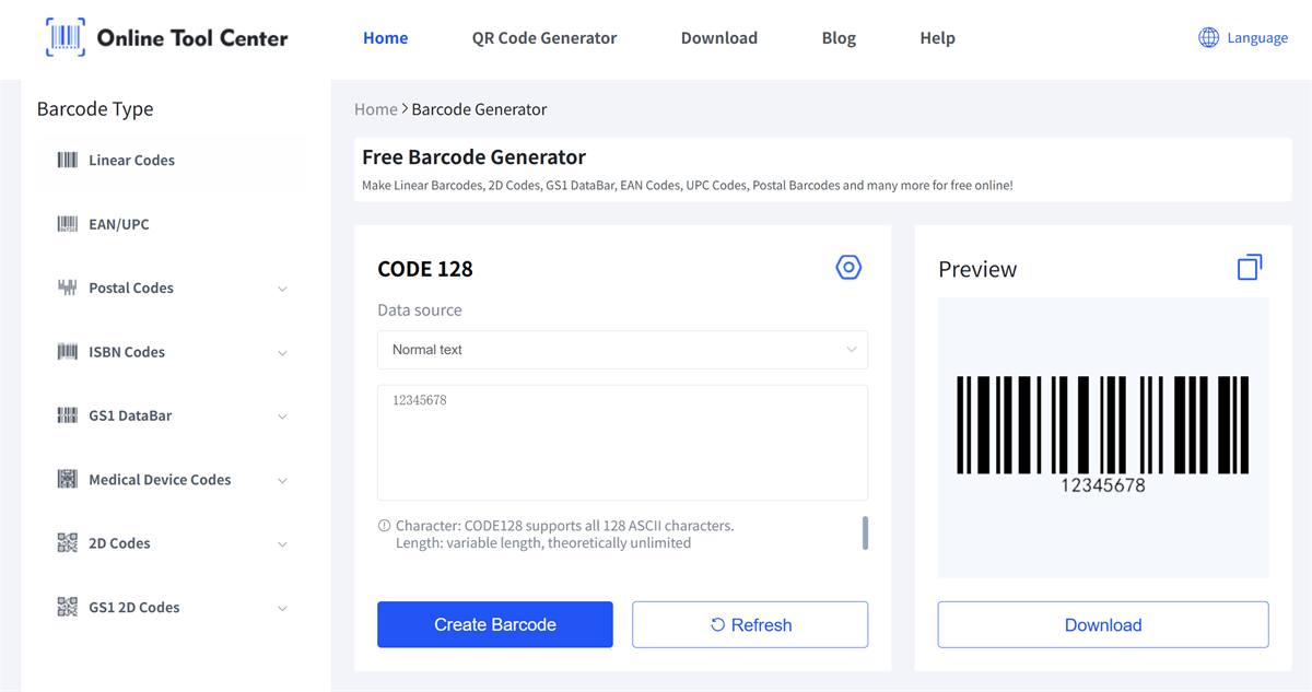Code 128 Barcodegenerator