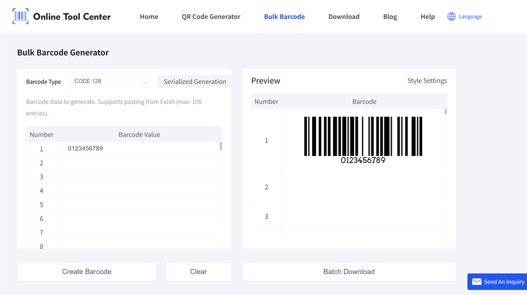 bulk barcode generator Bulk Barcode Generator