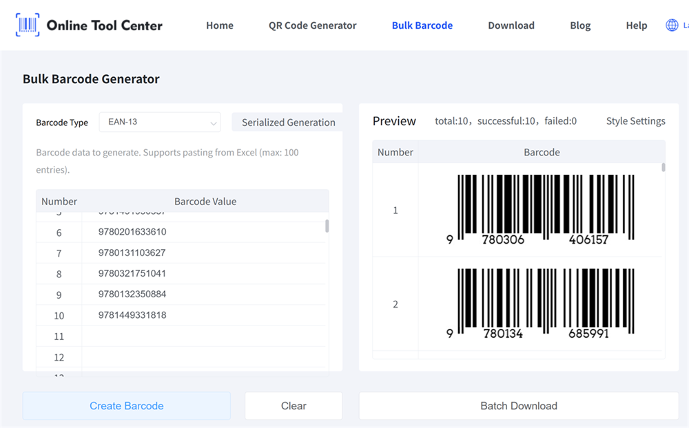 isbn Barcodes in Masse erstellen