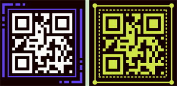 QR Code on Black Background QR-Code auf schwarzem Hintergrund