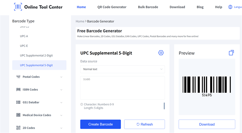 erate UPC erg&auml;nzende 5-stellige