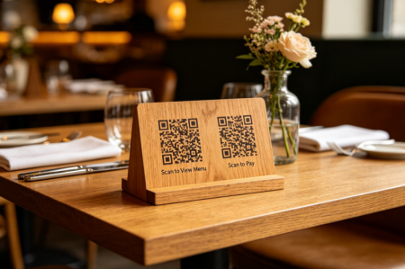 Doppelte QR-Codes im Restaurant