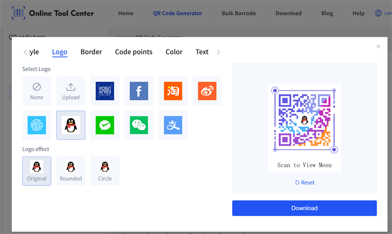 Men&uuml; QR-Code