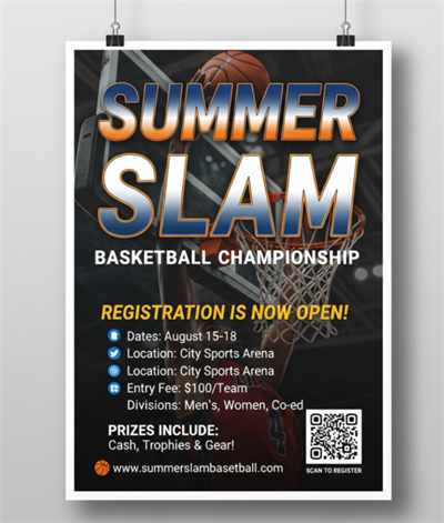 Basketball-Turnier Registrierung mit QR-Code